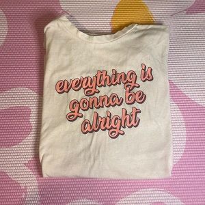 cute oversized pink “everything is gonna be alright” graphic tee from shein!